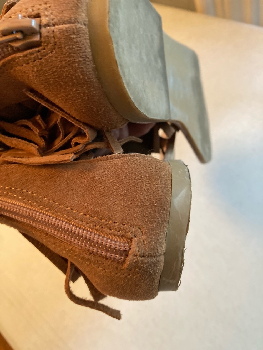 Steve Madden Fringe Suede Moccasin Sandals - Brown - Picture 7 of 10
